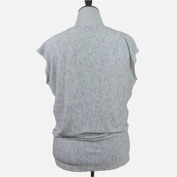 Michael Stars Size L Keyhole Cutout Knit Top Marled White Ash Gray - Picture 5 of 10